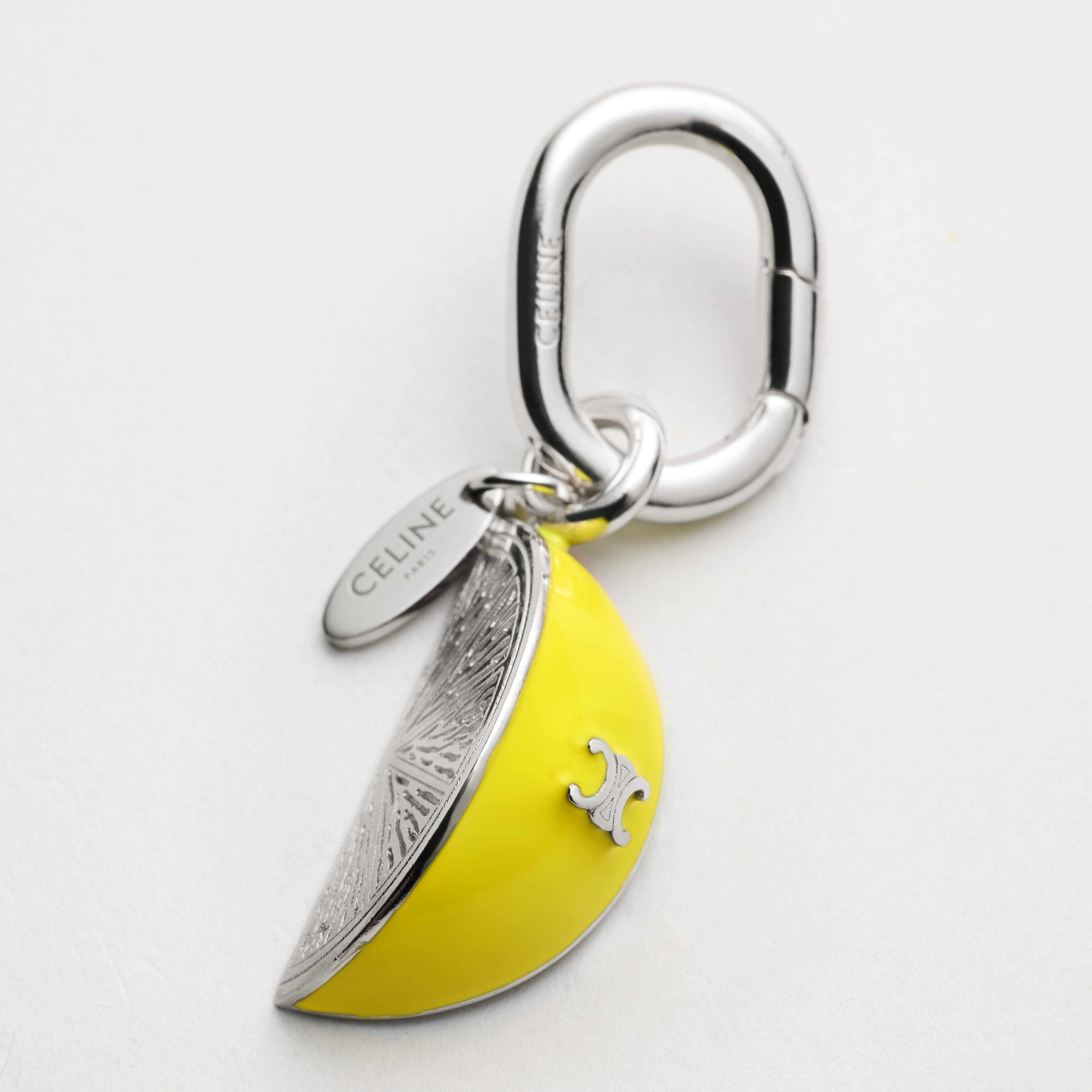 CELINE CHARMS LEMON IN ENAMEL AND BRASS WITH RHODIUM FINISH
